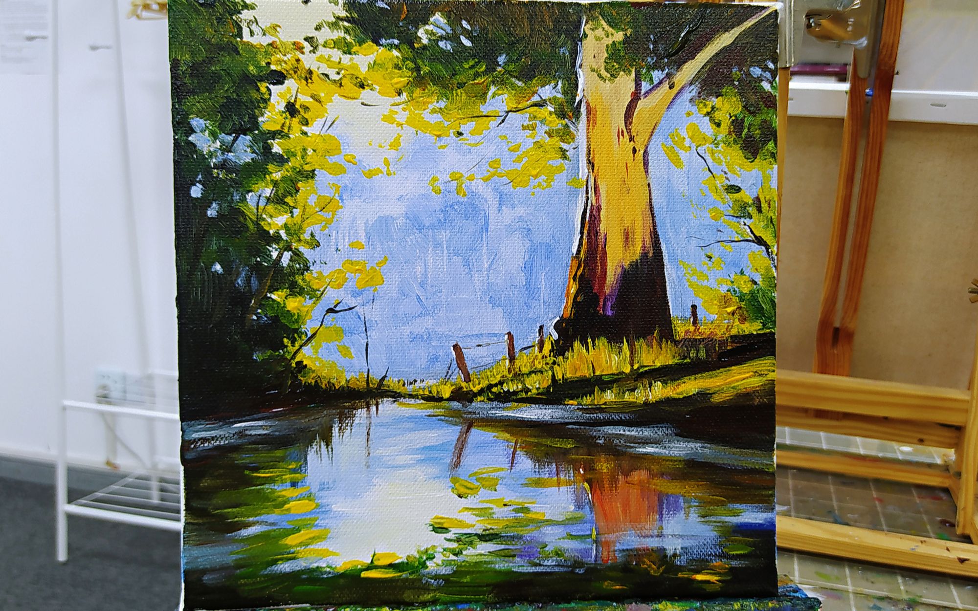 油画 阳光的早晨