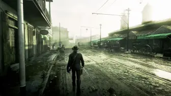 Video herunterladen: 【4K HDR】荒野大镖客2 - 漫步前往圣丹尼斯的平静早晨之旅 Red Dead Redemption 2