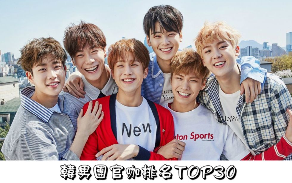 韩男团官咖排名TOP30(7月第4周2018)_哔哩哔哩_bilibili