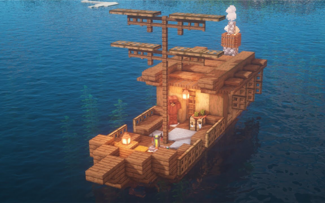 【Minecraft建筑教学】超简单钓鱼码头教程 (Flashhaft)
