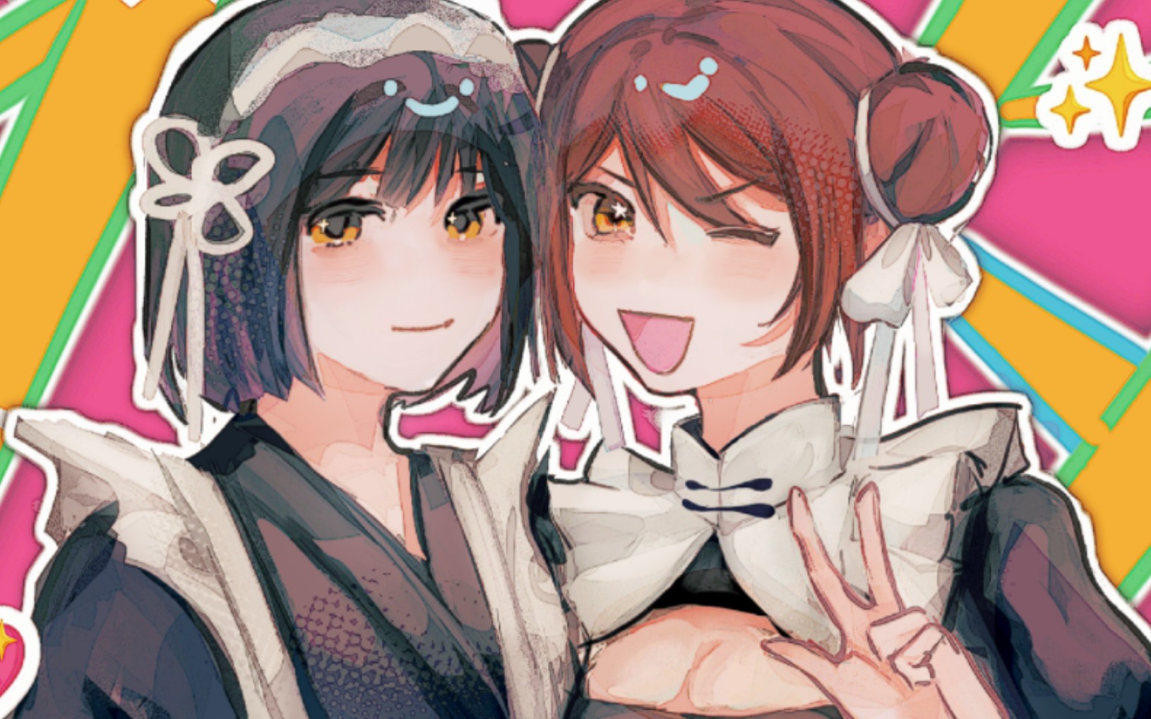 【绘画过程/极东姐妹】七夕女仆咖啡厅特惠!