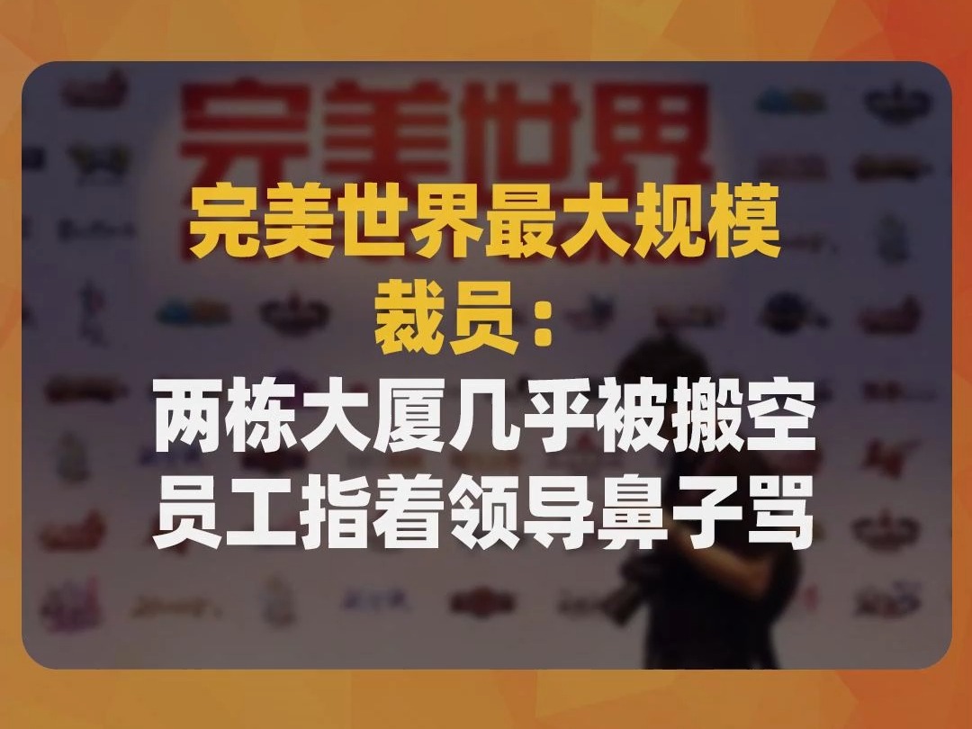 完美世界最大规模裁员:两栋大厦几乎被搬空,员工指着领导鼻子骂哔哩哔哩bilibili