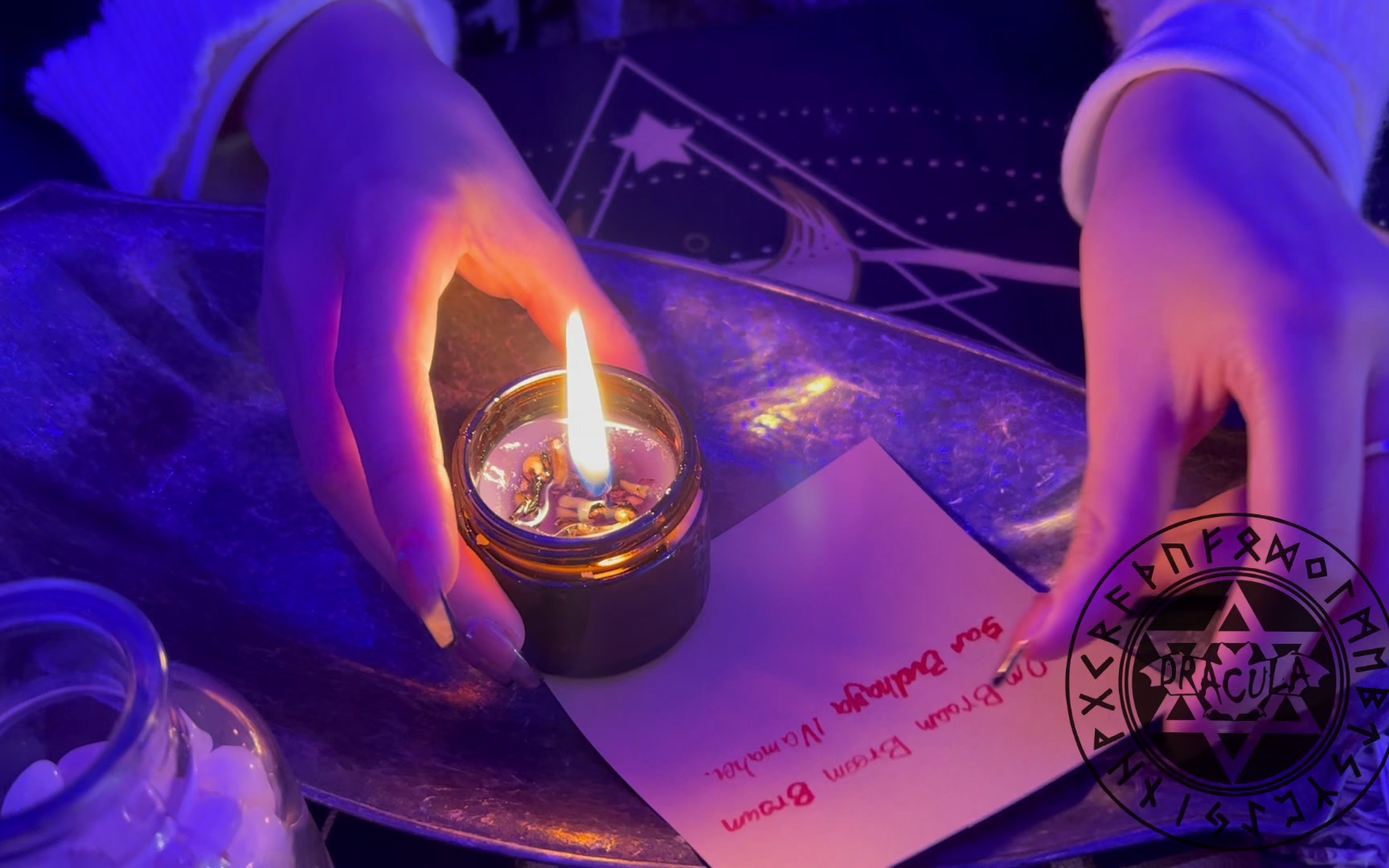 dracula魔法蜡烛点燃仪式(许愿向)小记录 紫色魔法学业祝福_哔哩哔哩