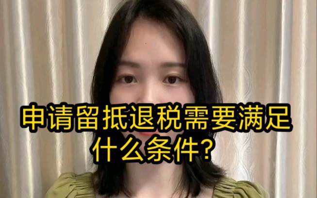 企业申请留抵退税需要满足什么条件呢?哔哩哔哩bilibili