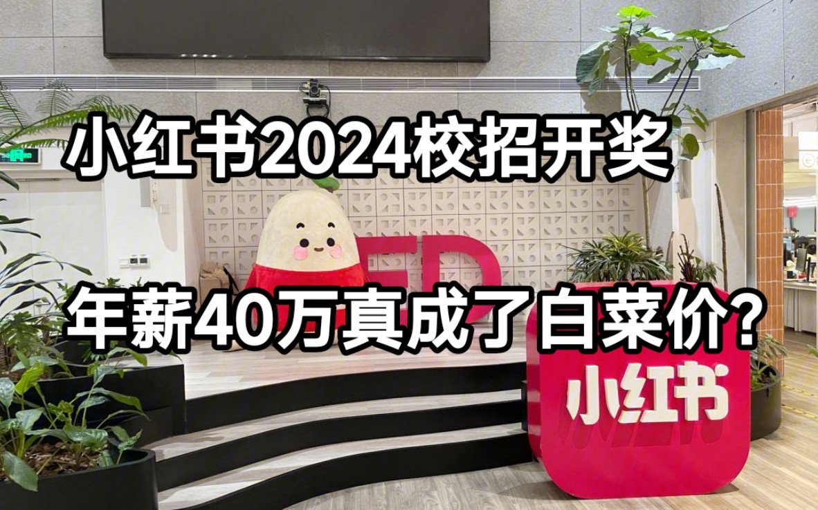 小红书2024校招开奖,年薪40万真成了白菜价?哔哩哔哩bilibili