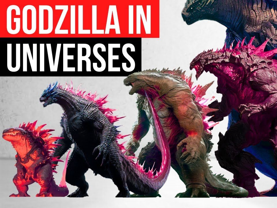 不同宇宙中进化的哥斯拉对比
