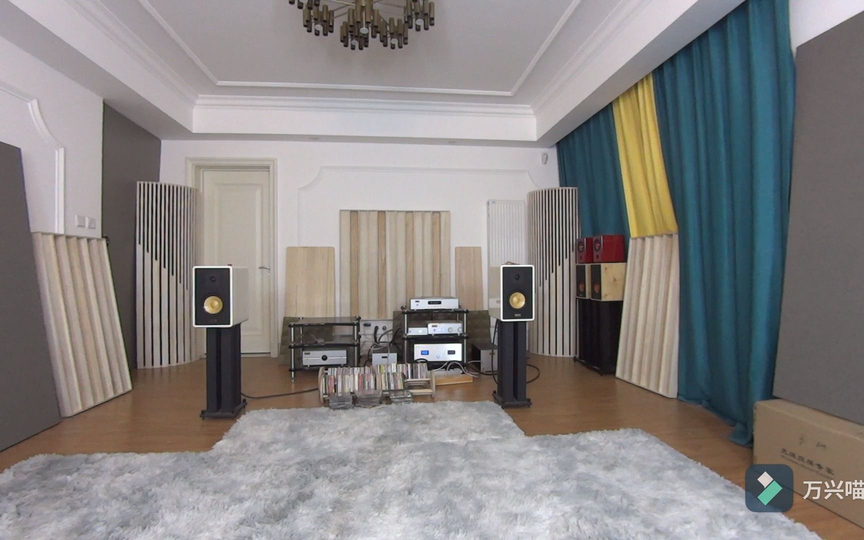 听音室声学处理调试,考听力:对比不同纸箱数的区别-3只及6只