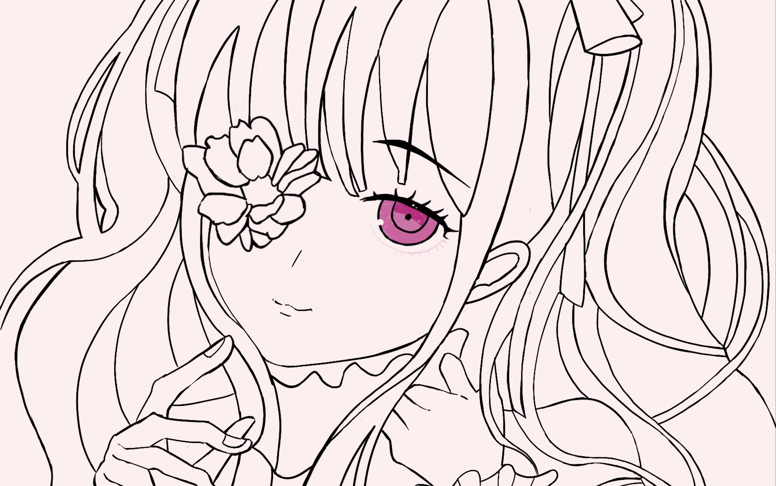 板绘日记04procreate板绘动漫二次元人物线稿描线