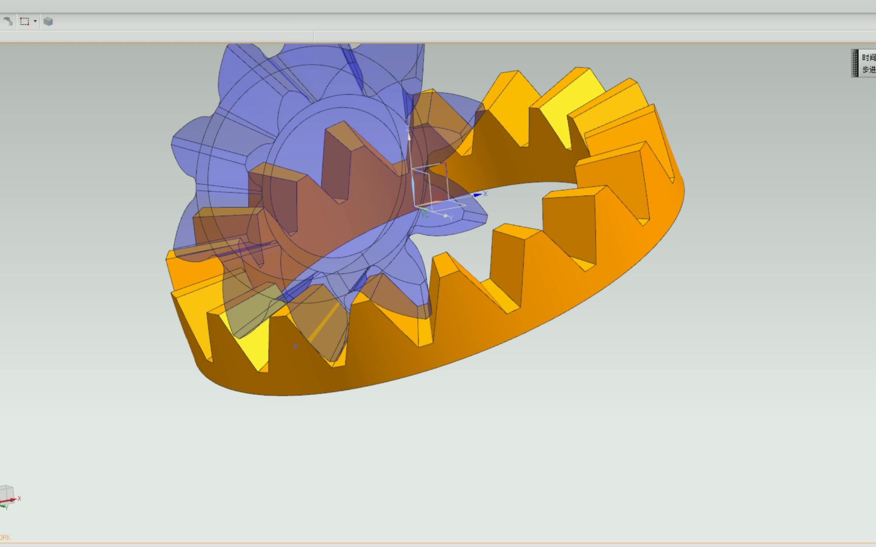 8字啮合锥齿轮与冠轮啮合