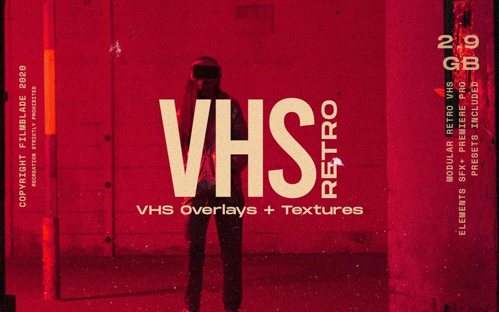 Retro VHS Textures + Presets 复古美学 VHS 电影卡带纹理 + SFX音效 + 预设哔哩哔哩bilibili