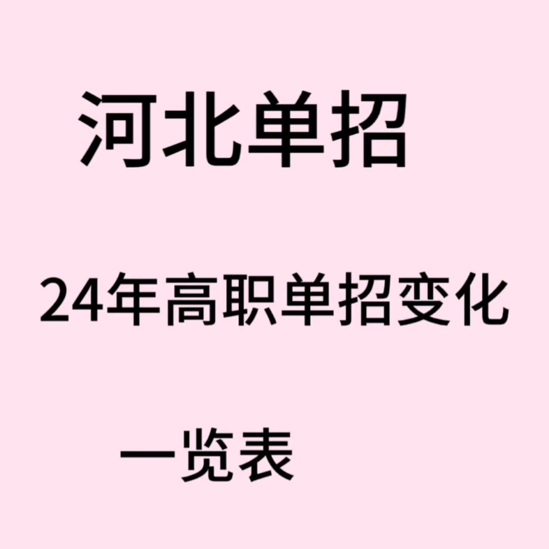 河北省高职单招一览表,准备24年参加单招的同学,一定要知晓哔哩哔哩bilibili