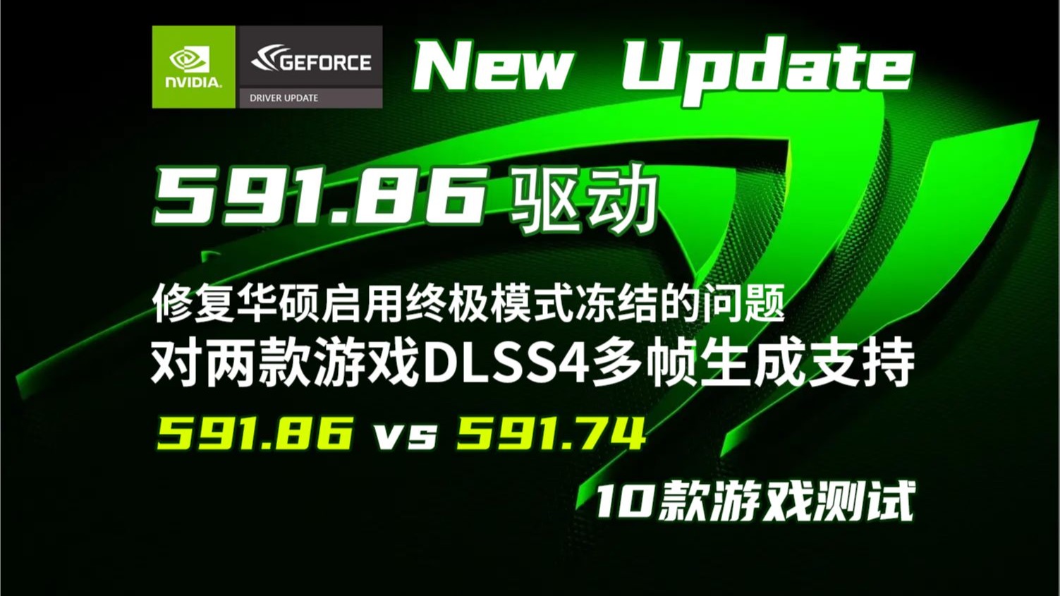 NVIDIA 591.86新驱动更新要点 | 591.86 VS 591.74 | 10款游戏FPS测试【轻兵】实测-轻兵日记-轻兵日记-哔哩哔哩视频