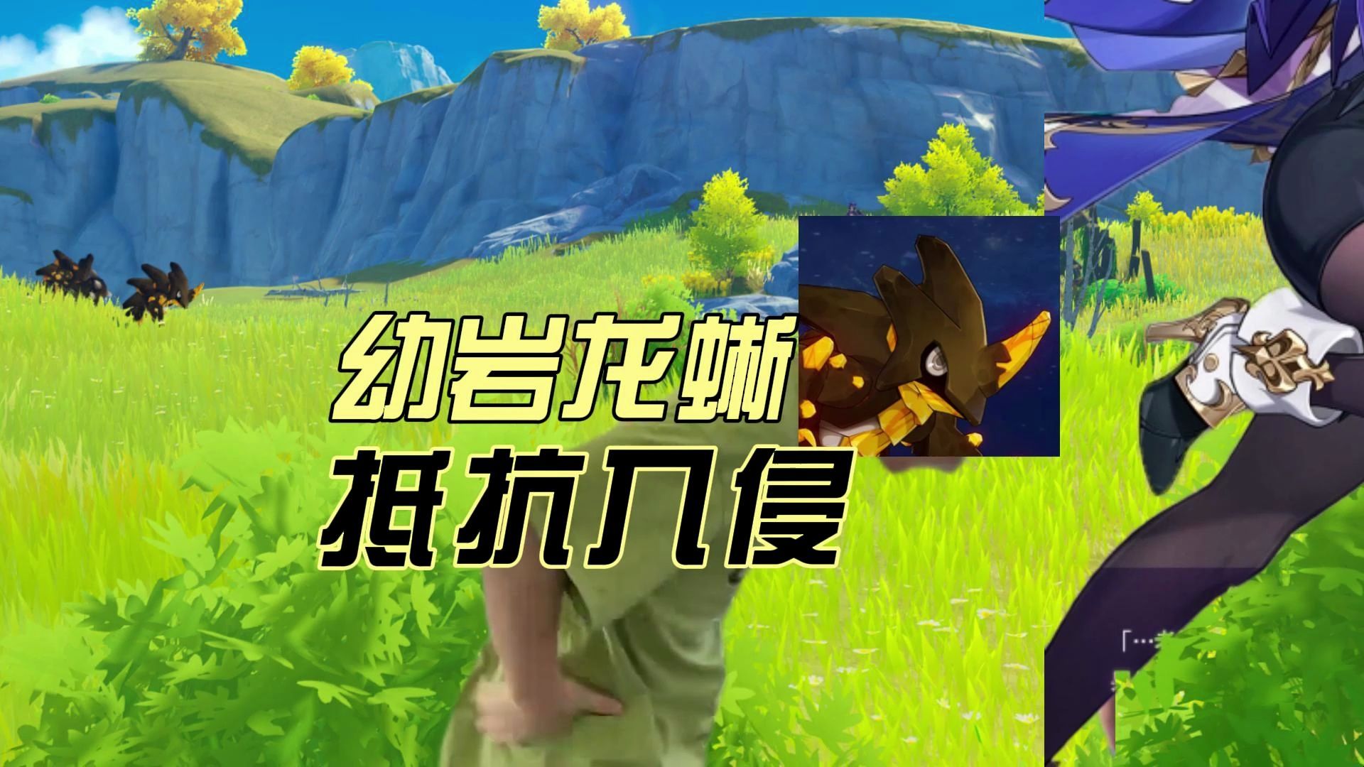 幼岩龙蜥正在抵抗入侵