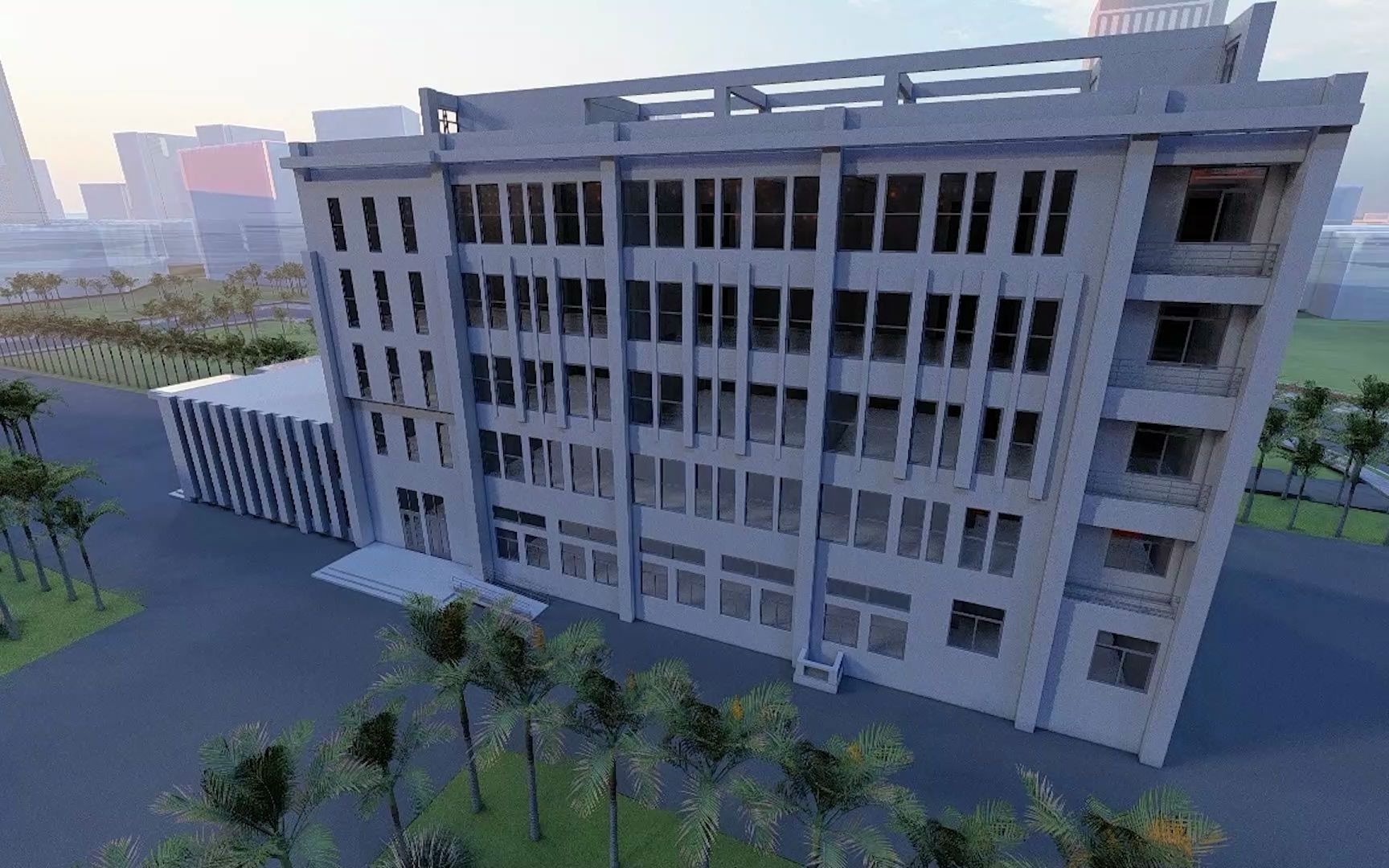 五层教学楼,lumion渲染