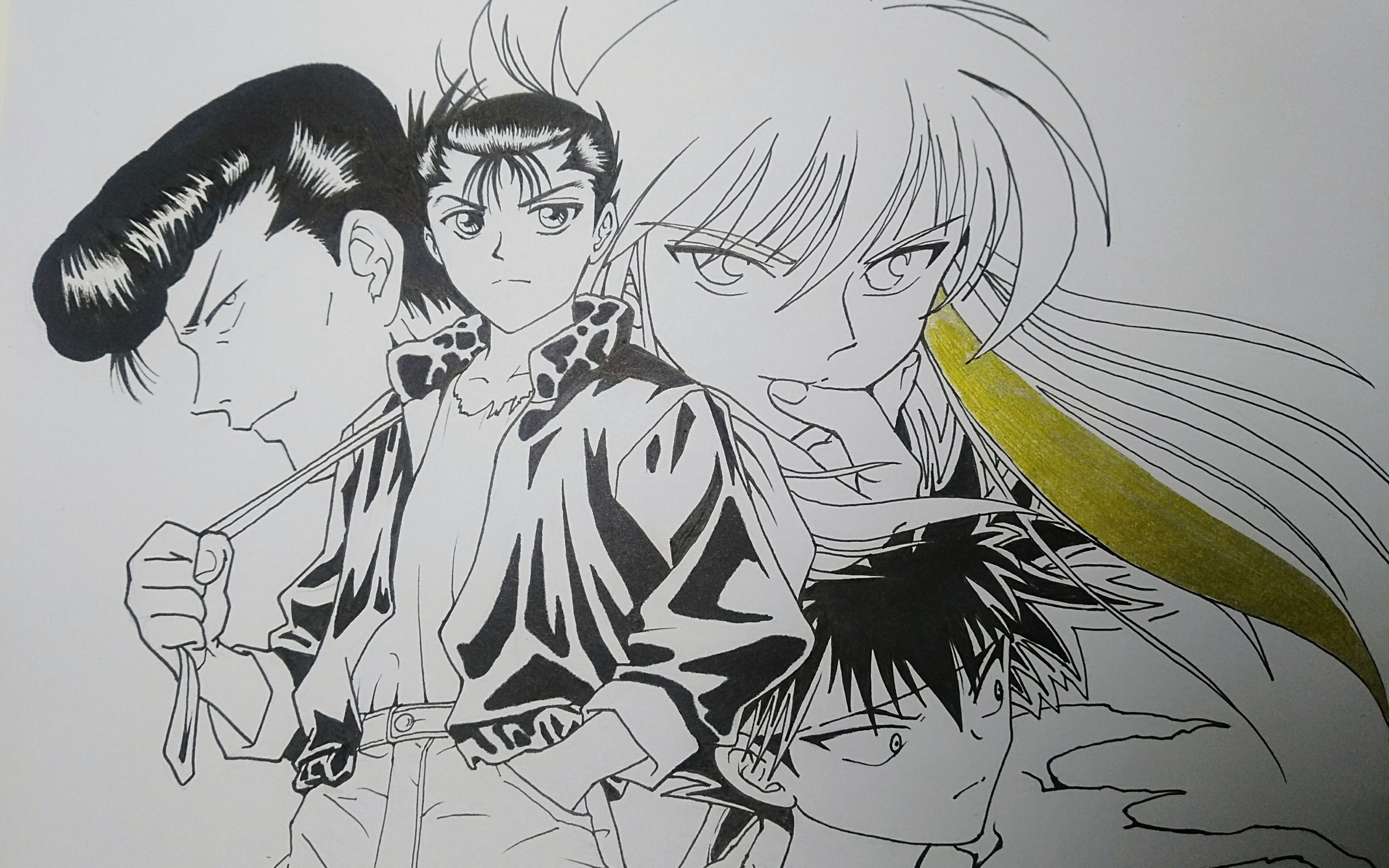 画动漫012---幽游白书---02针管笔描边_哔哩哔哩 (゜-゜)つロ 干杯~-b