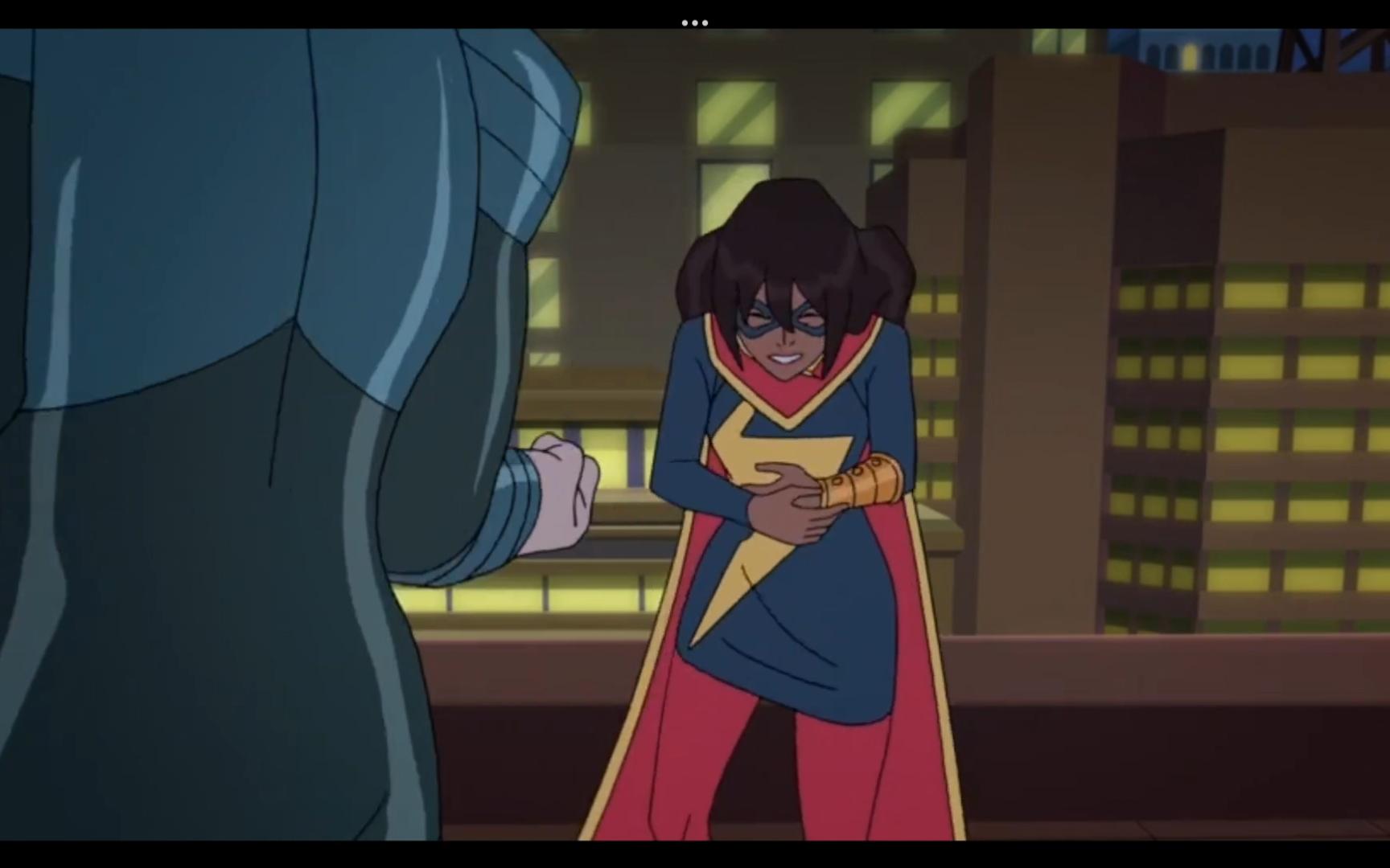 动漫超英美女被反派击腹