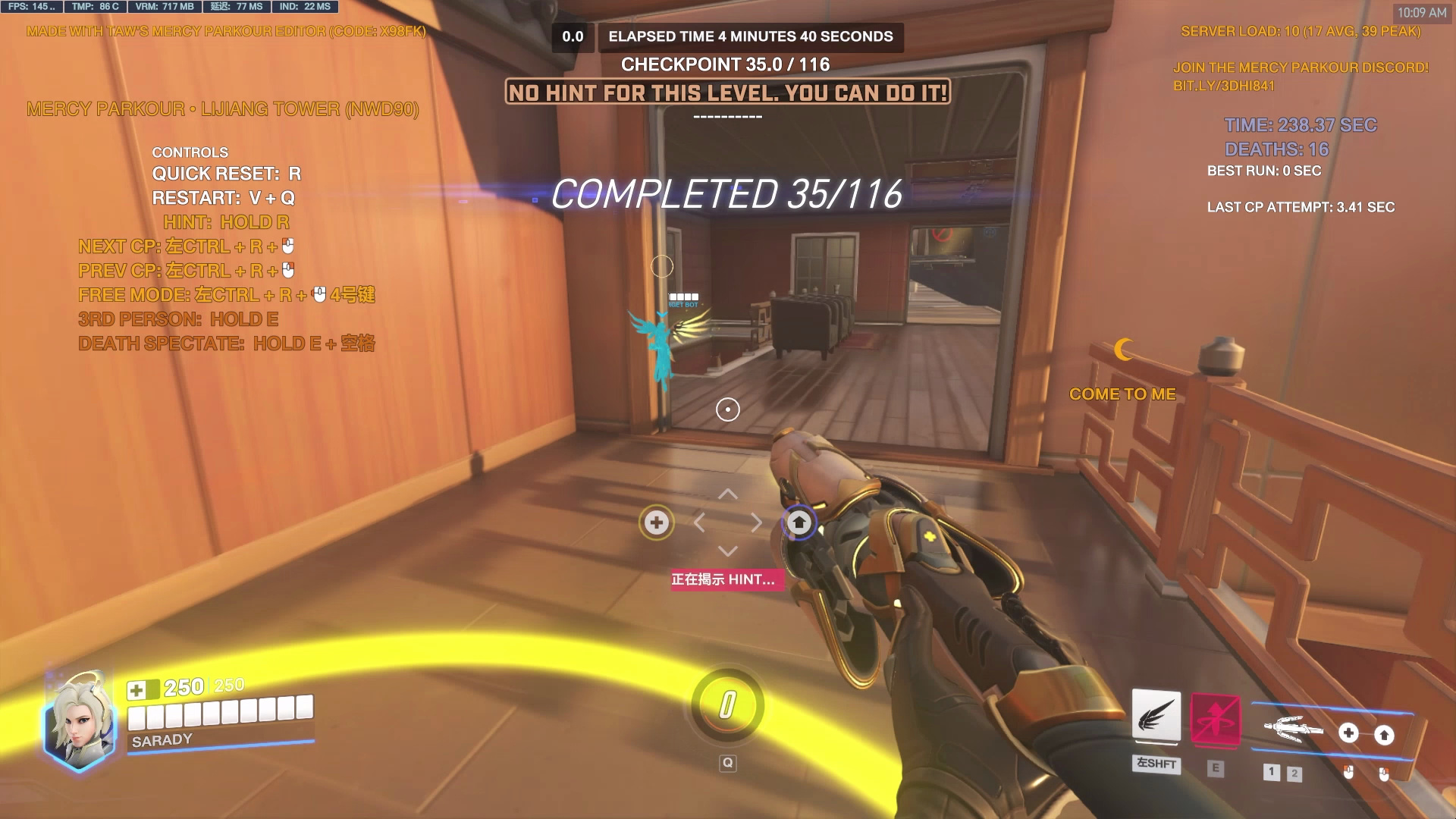 【守望先锋2天使跑酷】漓江塔 流程非常长的高质量图 比较折磨 70%的