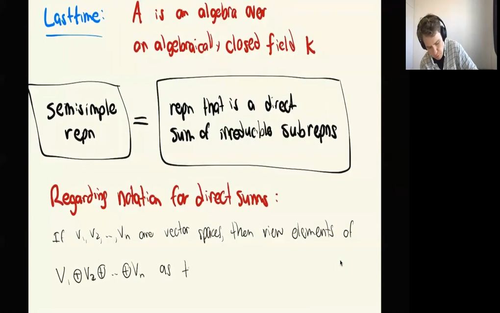 [图]Introduction to Representation Theory (Spring 2021)