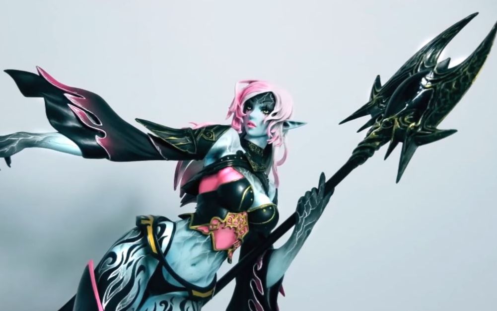 【手办上色】天堂2毁灭女神 黑暗精灵dark elf树脂套件上色~【搬运