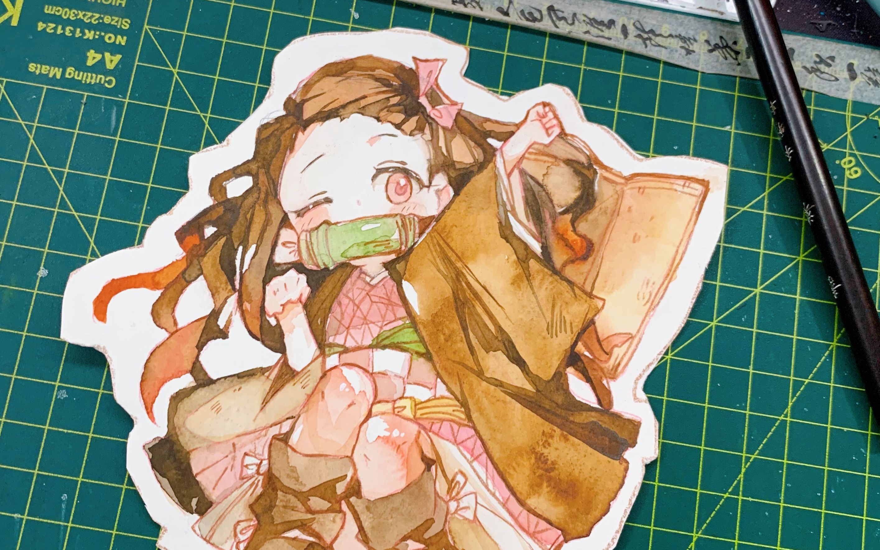 【水彩临摹】这么可爱的祢豆子给我来一堆!