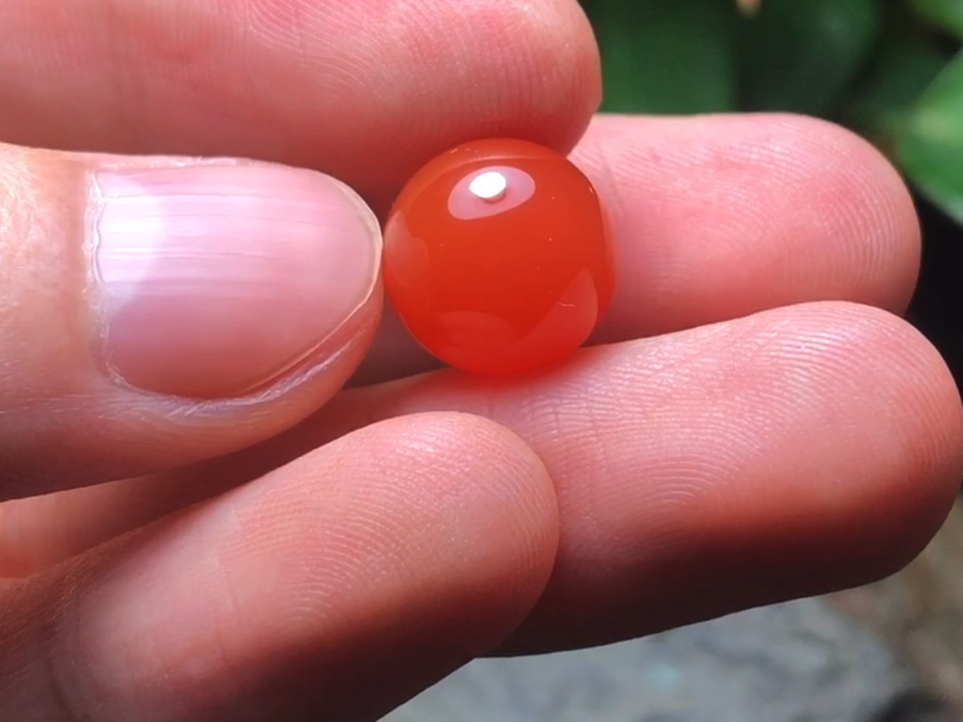 原矿保山南红圆珠配饰!