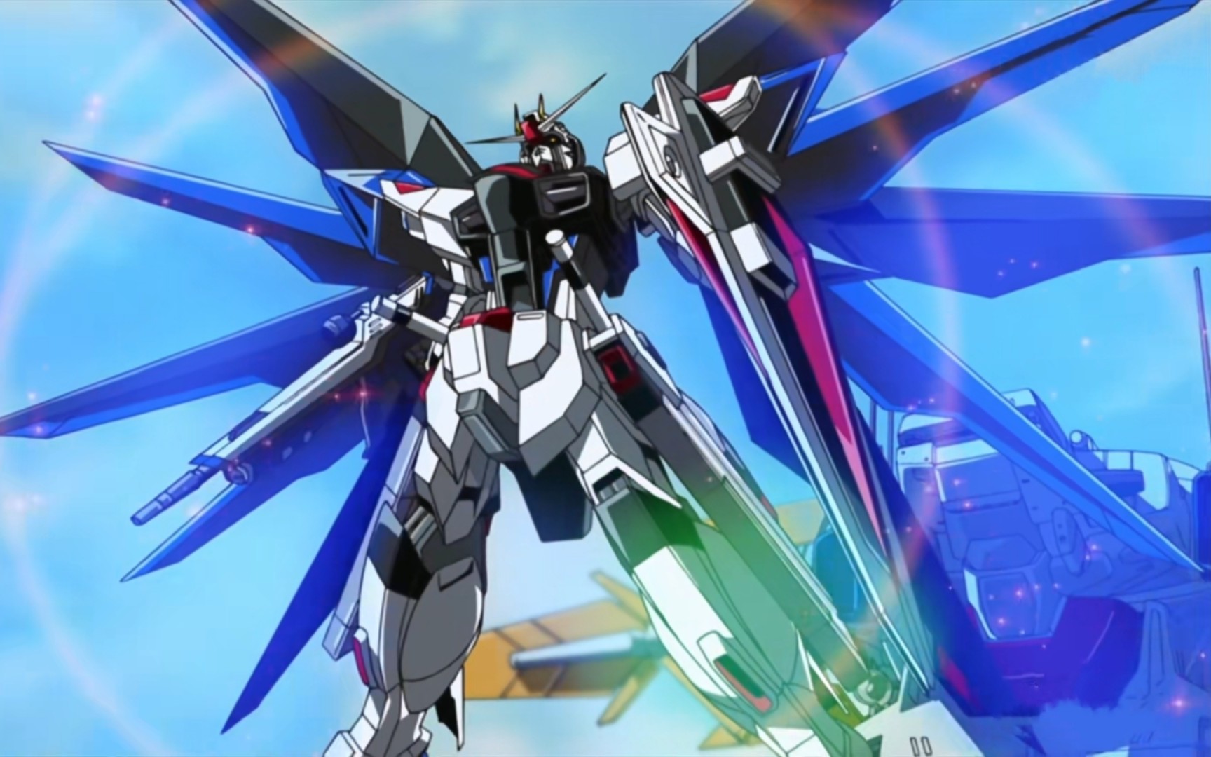机动战士高达seed基拉开着自由高达单机突破大气层一战封神
