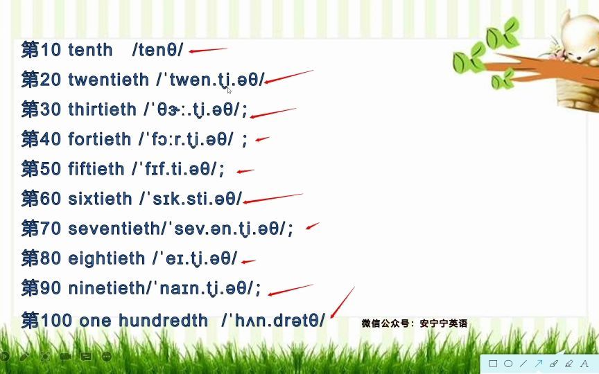 英语整十序数词的读法哔哩哔哩bilibili