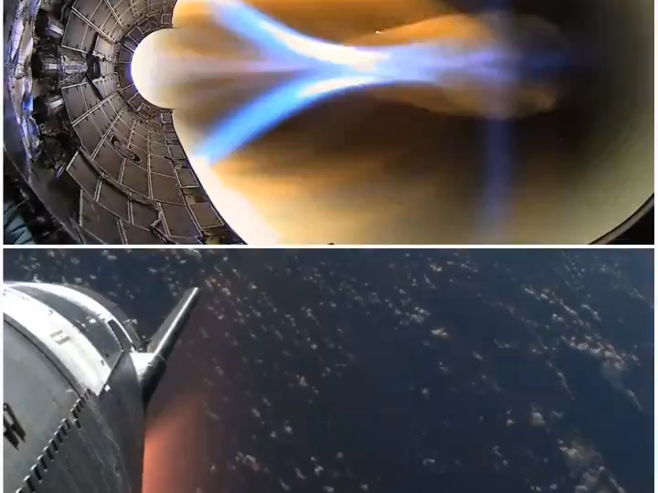 spacex星舰飞船和猎鹰9号整流罩再入大气层对比