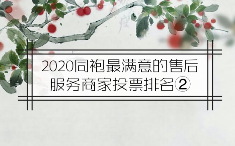 【汉服资讯】2020年同袍最满意的售后服务商家排名(下)哔哩哔哩bilibili