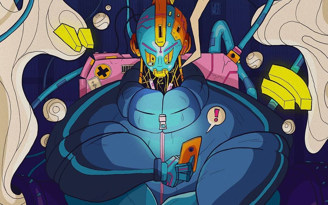 ai_矢量插画_赛博朋克人类