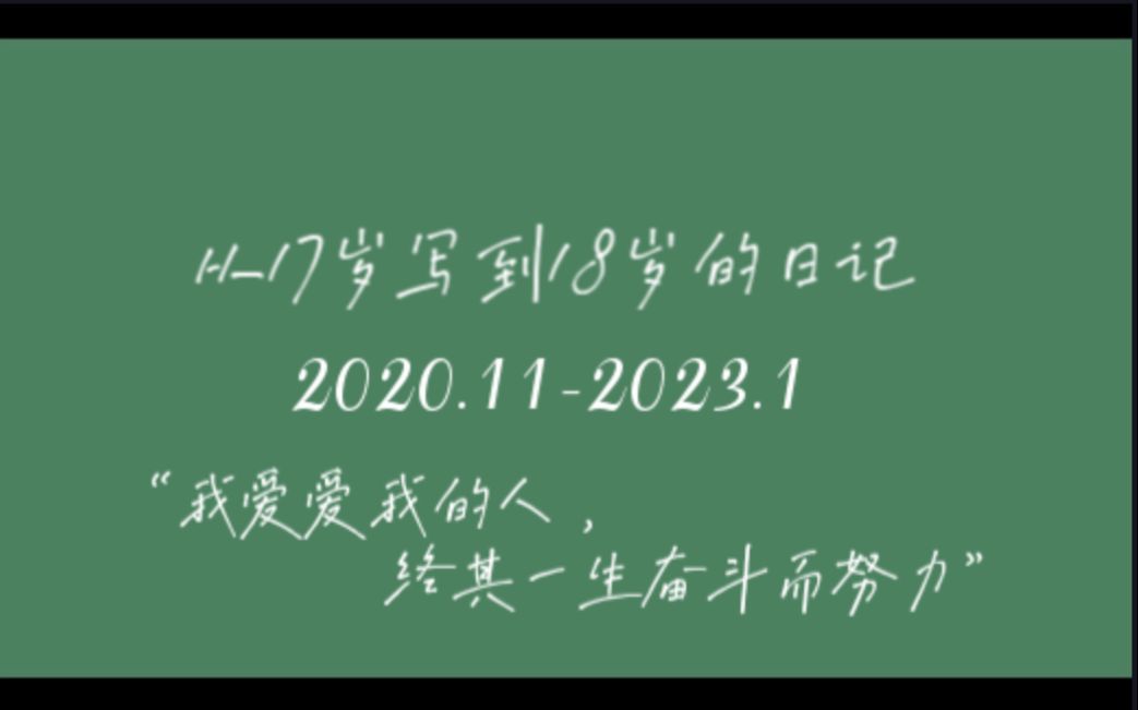 我自己的日记拯救了我的精神内耗:“我爱爱我的人,终其一生奋斗而努力...”—折木的日记本001期哔哩哔哩bilibili