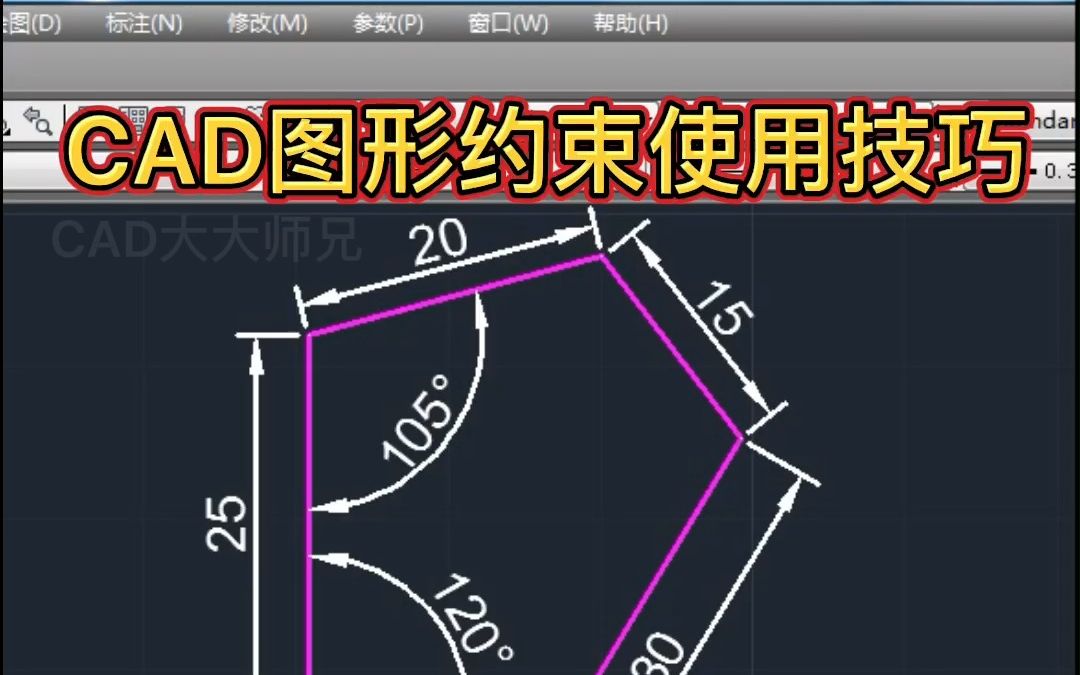 [图]CAD约束命令快速画多边形技巧