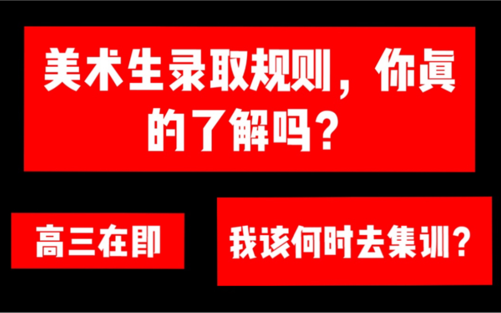 美术生艺考录取规则,你真的了解吗?高三在即,我该何时去集训?耽误了文化课怎么办?这里有你的答案!哔哩哔哩bilibili