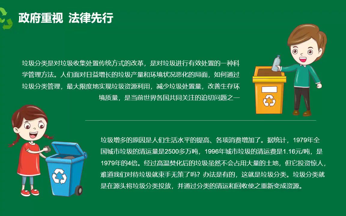 垃圾分类需要全民的参与宣传ppt模板