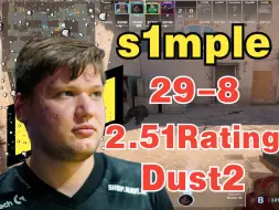 Video herunterladen: 156的局伤！s1mple单排 Dust2 (29-8) 2.51Rating POV | FACEIT天梯 | 2024.9.24