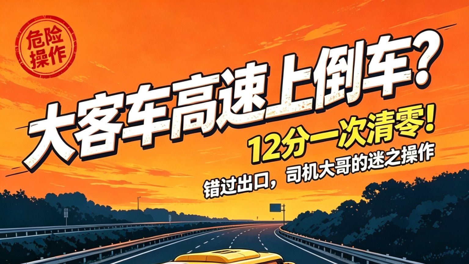 大客车高速上倒车⁉️12分一次清零😱