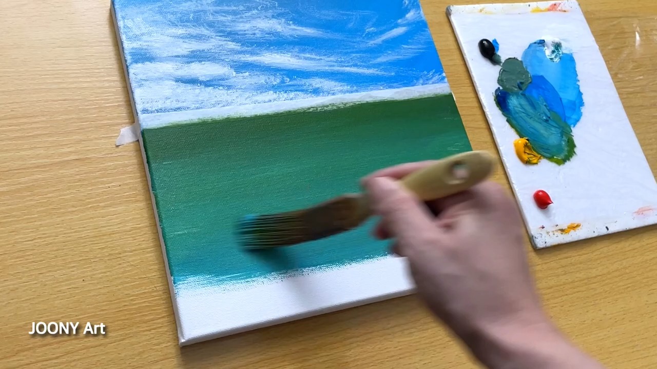 如何画湖景丙烯画how_to_draw_a_lake_view_easily____acrylic