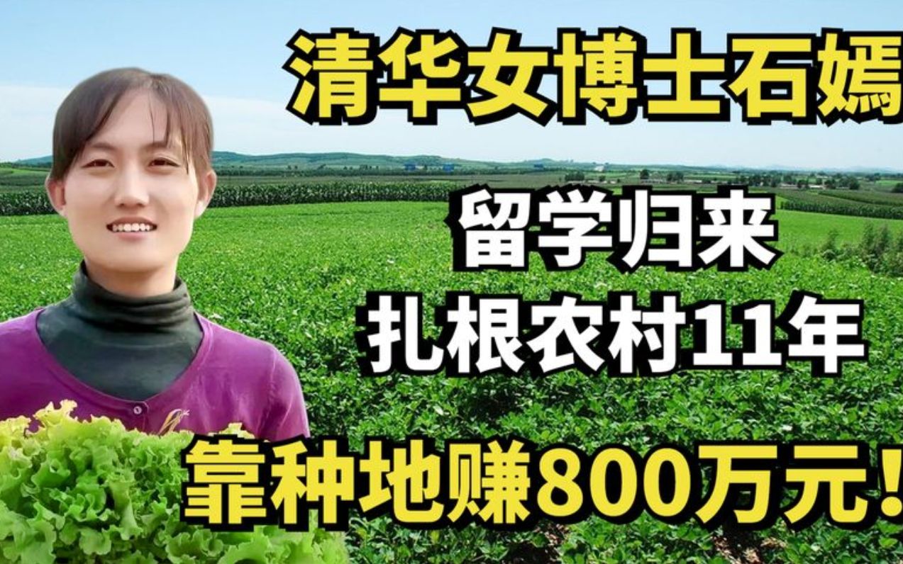 清华女博士石嫣:留学归来,扎根农村11年,靠种地赚800万元!哔哩哔哩bilibili