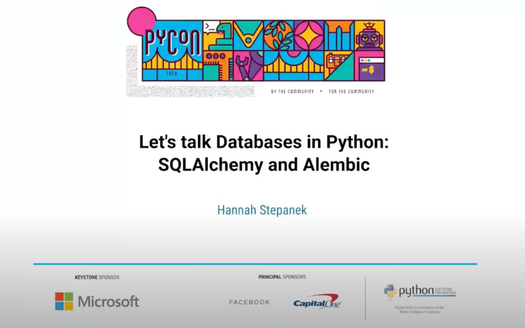 Python 数据库:SQLAlchemy 和 Alembic【搬运 PyCon US 2020】哔哩哔哩bilibili