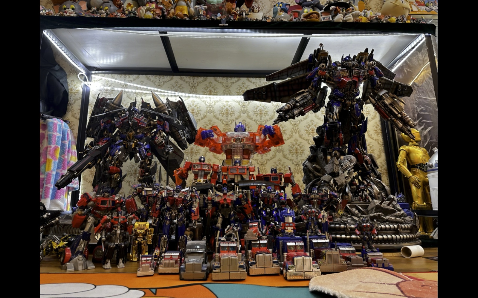 我目前收集的擎天柱玩具展示