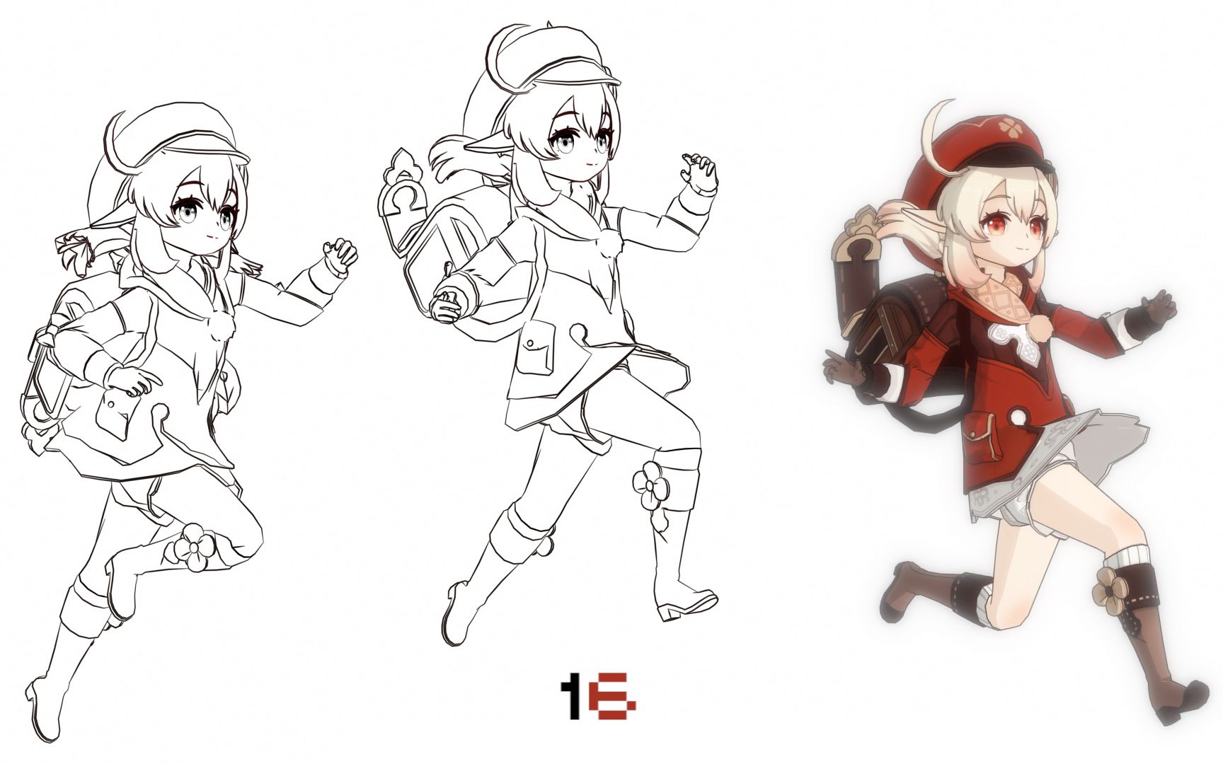 【素材】自制原神可莉奔跑动画 可用于进度条亦或整活_哔哩哔哩_bili