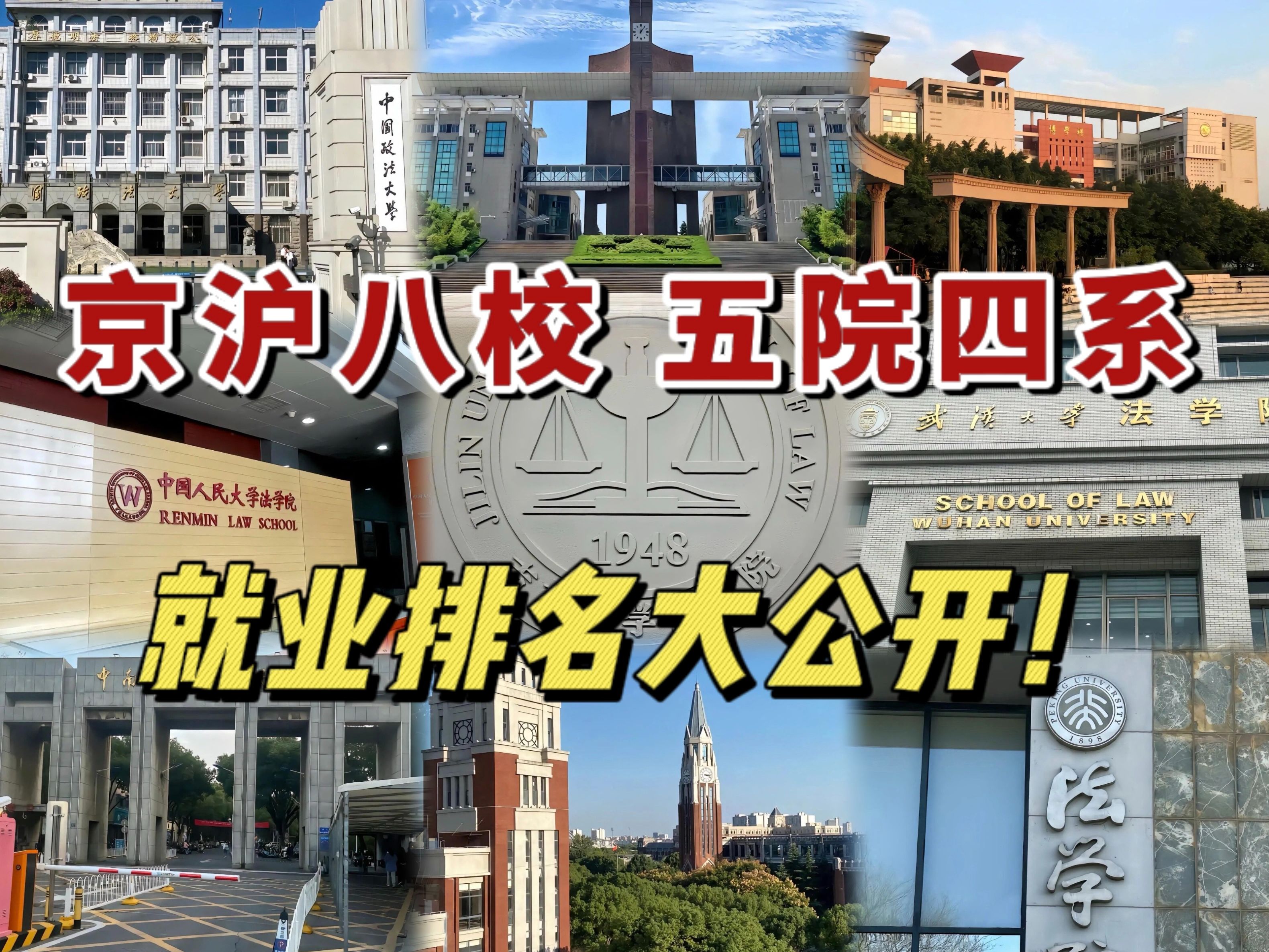 法学仅从就业角度看,京沪八校、五院四系这些顶尖法学院的排名是什么样的?|法硕哔哩哔哩bilibili