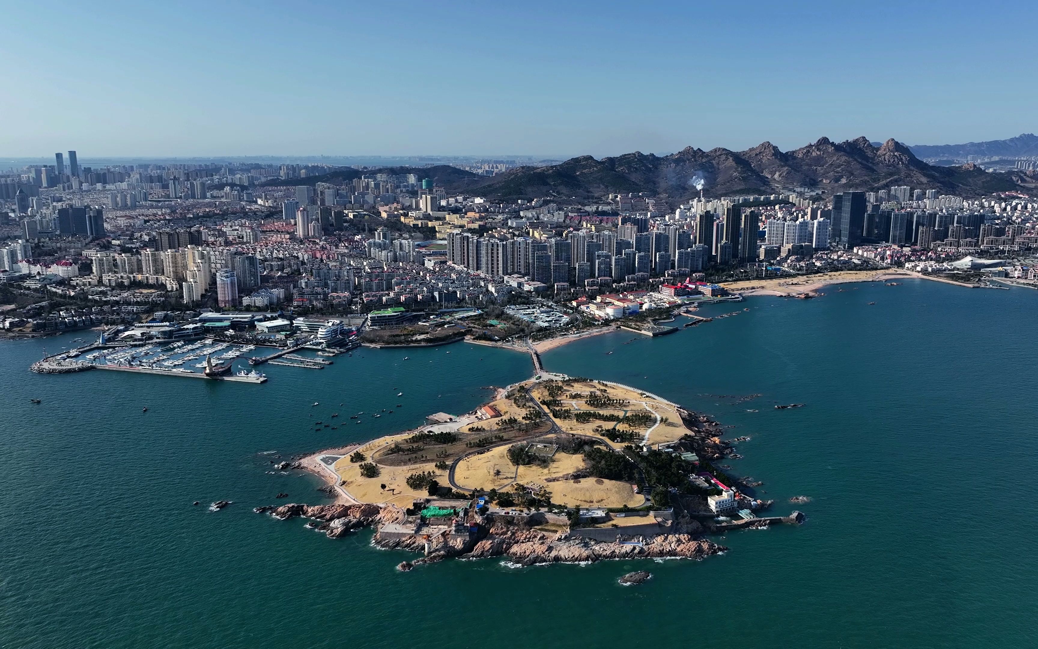 活动作品航拍青岛春季小麦岛