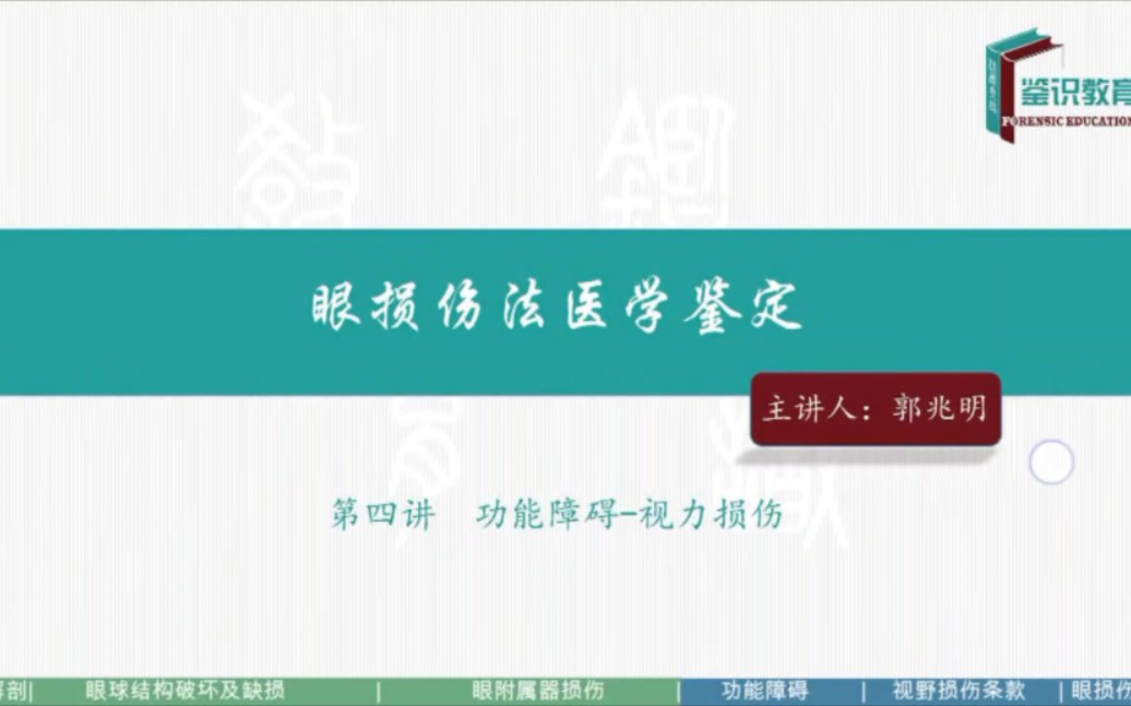 [图]郭兆明主讲眼损伤法医学鉴定第三部分