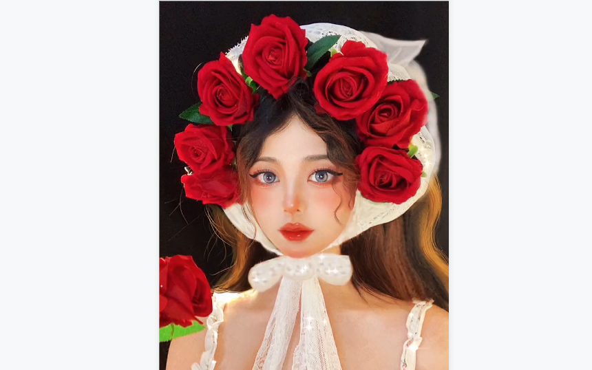 今天是花仙子 大家快帮我看看我这玫瑰花买的值不值,画中人仿妆