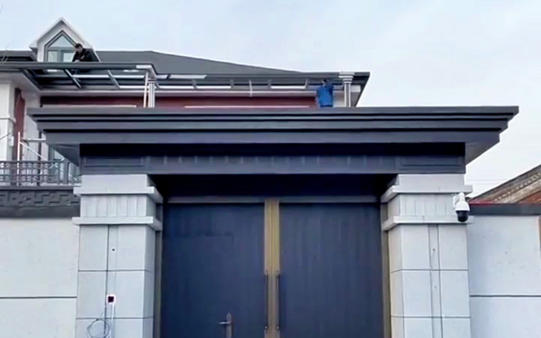 还得回村盖别墅,我的第一套自建房大门楼安装大吉#农村自建别墅 #自