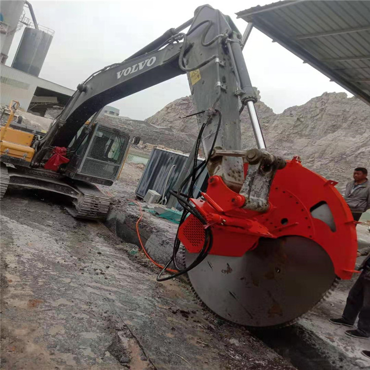 混凝土切割圆盘锯切割机石头圆盘锯挖掘机改岩石锯切割效率_哔哩哔哩