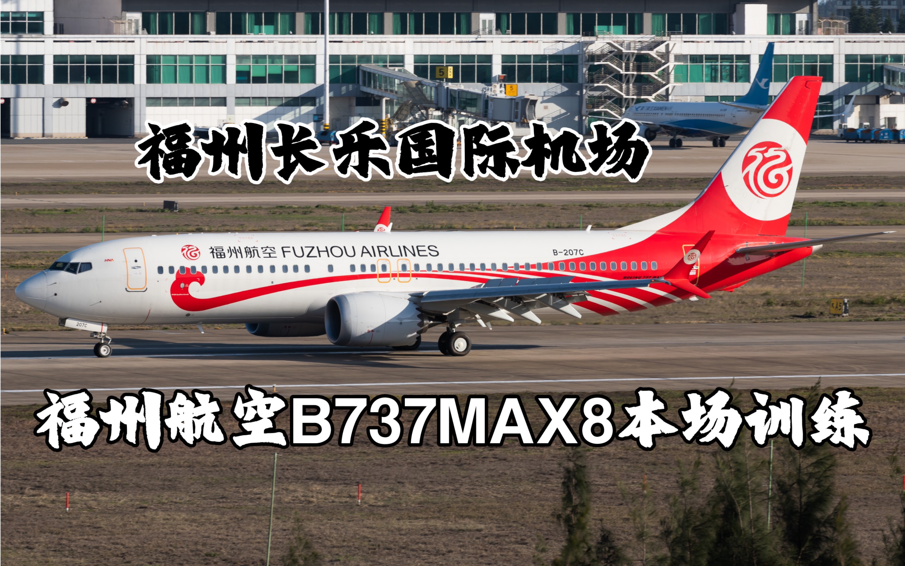 [原声]福州航空B737MAX8在福州长乐国际机场进行本场训练(连续落地)哔哩哔哩bilibili