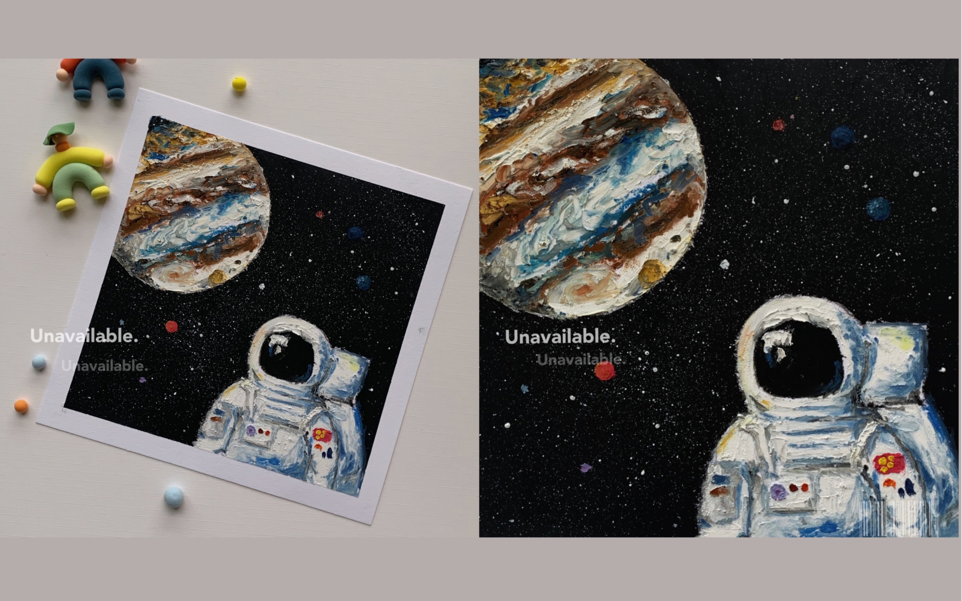 宇航员油画壁纸可爱图片