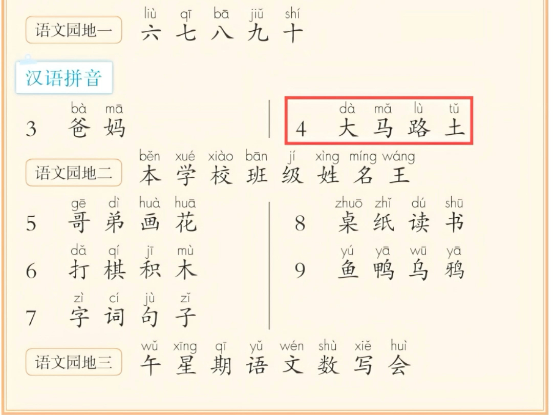 一上语文 汉语拼音4哔哩哔哩bilibili